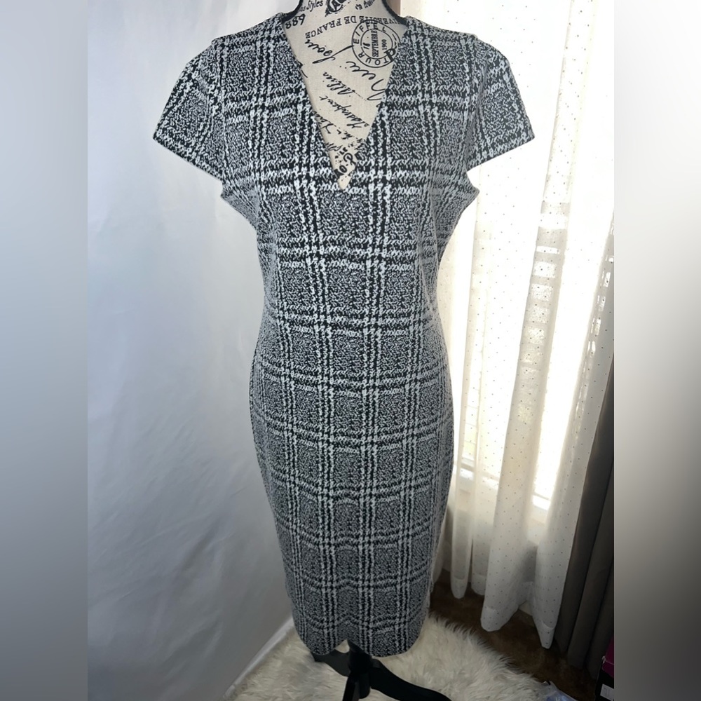 Michael Kors Womens Jacquard Plaid  Dress size Large